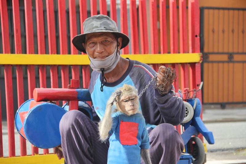 Pemain Topeng Monyet di Banjarmasin