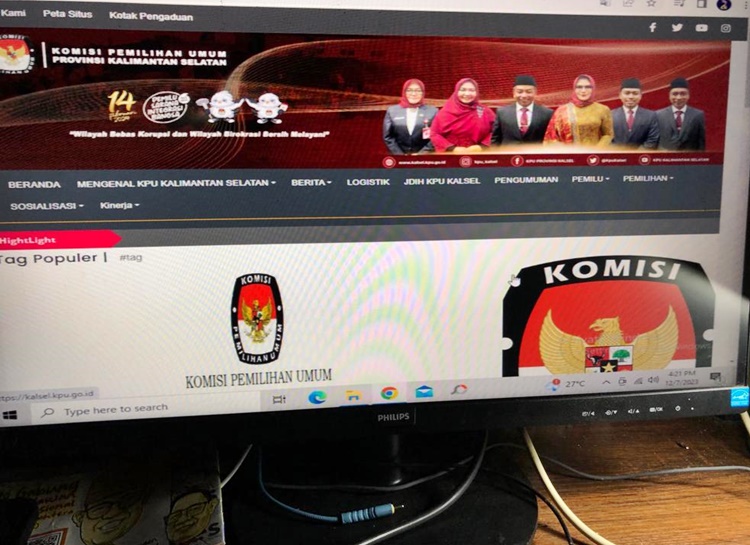 Website KPU Kalsel